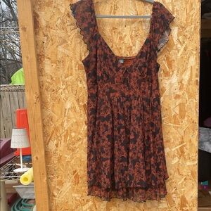 Wild Fable Red and Black Floral Mini Dress